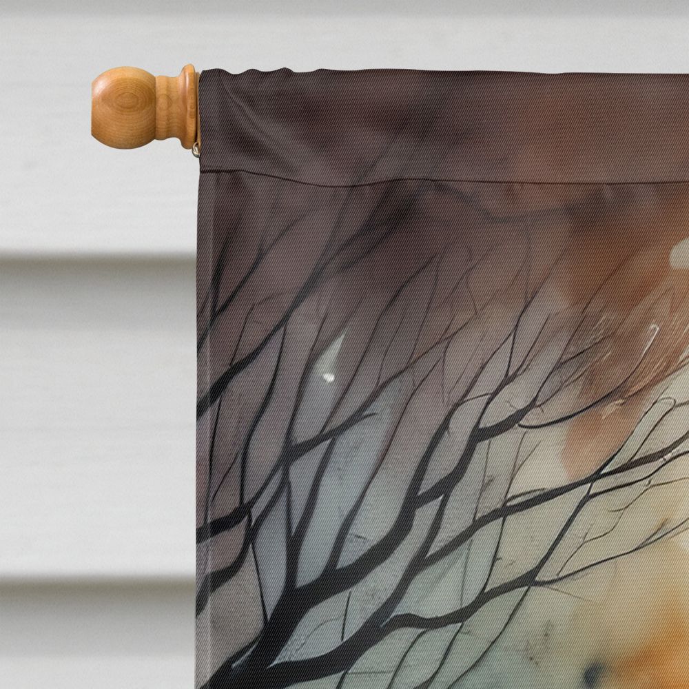 Halloween Dog House Flag 28x40IN Double-Sided Polyester Decorative Sleeve Pole Flag for Outdoor Home Garden Patio