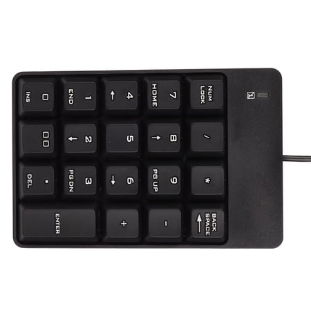 Numeric Keypad, Wired 19 Key Compact Portable Laptop Keypad USB ...