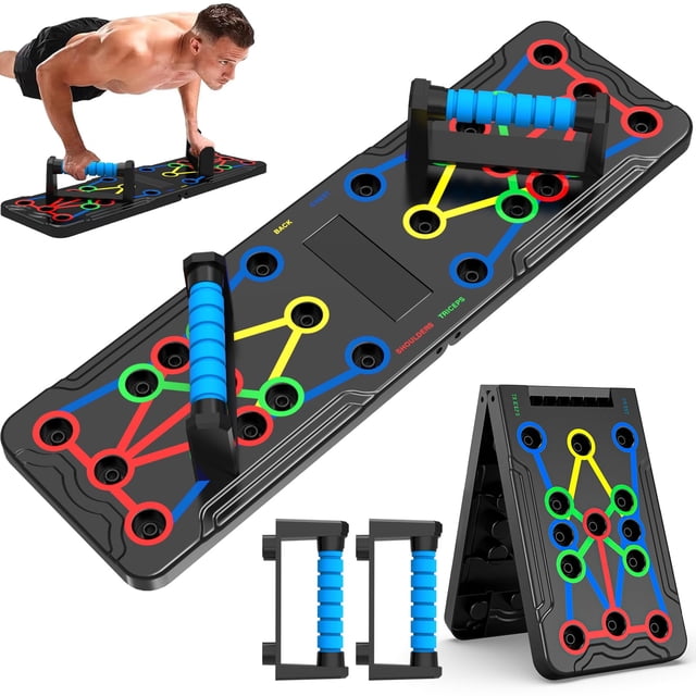 Soporte plegable para hacer flexiones para entrenamiento de fuerza portátil, equipo robusto y estable para los entrenamientos de gimnasio en casa de hombres y mujeres.