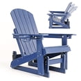 thumbnail image 3 of DEAUL Outdoor HDPE Adirondack Chair Set of 2, 3-Position Adjustable Backrest Patio Glider Rocker, All-Weather Heavy Duty Rocking Chair for Pool, Yard, Deck, Blue (2 PCS), 3 of 12