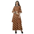 thumbnail image 3 of Moomaya Printed High Low Crop Top Kurti Palazzo Set Ethnic Indian Clothing Set For Womens, 3 of 9