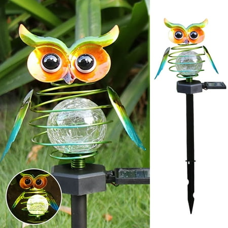 RWVBM Solar-Powered Owl Garden Light - LED Outdoor Decoration Auto On/Off Owl Lamp Deterrent for Pests Nighttime Security Home Decor Essentials Savings Deals