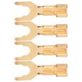 thumbnail image 1 of Y Plug Spade Connector, Solderable Stable Transmission Gold Plated High Sensitivity Spade Fork Plug  For DIY Speaker Wire, 1 of 8
