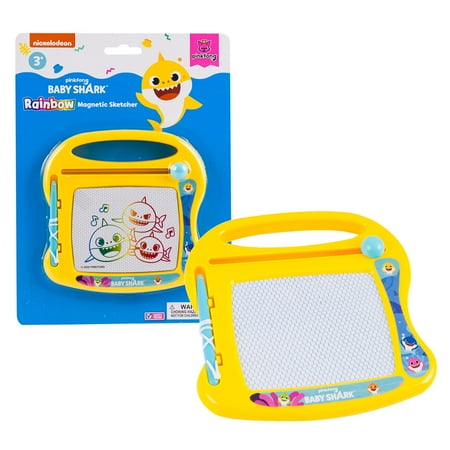 Baby Shark Rainbow Magnetic Sketcher Draw Play Or Write Messages, 3+ years, yellow