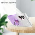 thumbnail image 6 of TJS Phone Case for Samsung Galaxy A32 5G Case, with Tempered Glass Screen Protector, Two Tone Shinny Glitter Metal Ring Magnetic Support Kickstand Cover (Purple), 6 of 7