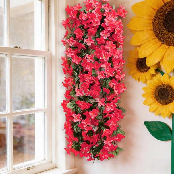 Guirnalda de pared colgante de flores violetas artificiales para bodas, decoración del hogar y eventos, ramos reutilizables de seda de orquídeas y glicinas