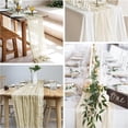 thumbnail image 6 of Fangsheng 13 Ft Tan Beige Cheesecloth Table Runner Gauze Long Table Runners Sheer Cheese Cloth Bulk for Wedding Party Table Decor ( 35 x 160 Inch ), 6 of 6