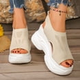 thumbnail image 2 of Platform Sandals for Women 2026 Breathable Mesh Open Toe Wedge Sneakers Comfortable Arch Support Summer Footwear Beige Size 7, 2 of 8