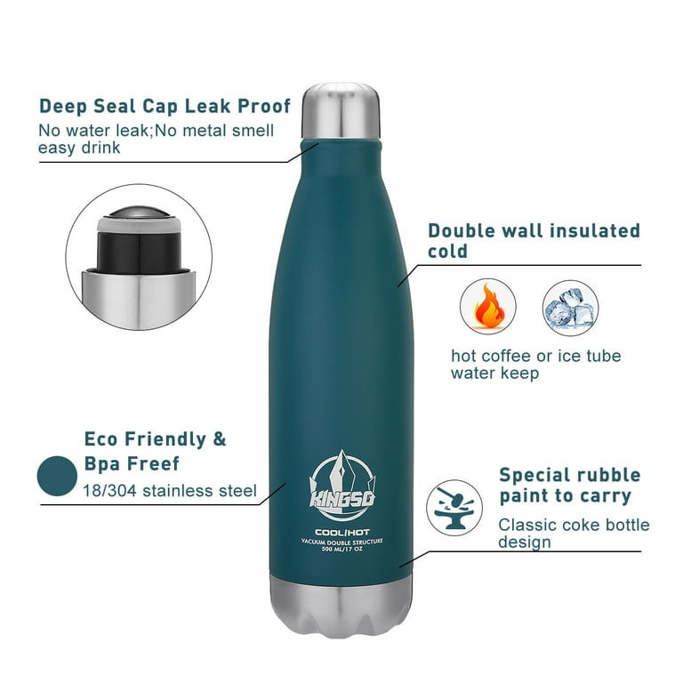 Insulated Water Bottle, Vacuum Stainless Steel & Vacuum Flask Comes with a  Cleaning Brush -500ml Stainless Steel Vacuum Bottle, Double Wall Design,  Standard Mouth, for Outdoor Sports, Fitness, Running 