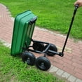 thumbnail image 5 of The garden truck is made of heavy plastic and durable steel frame. 50L truck body, super long sponge handle, soft and comfortable, easy to stretch and protect hands. The 10 inch pneumatic rubber tire, 5 of 10