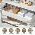 thumbnail image 6 of CRXX Lift Top Coffee Table with Hidden Compartment and Storage Shelf, Rising Tabletop Dining Table for Living Room Reception Room, 47.5in L, White, 6 of 10
