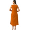 thumbnail image 3 of eloria Women Tunic Top Maxi Sleevless Round Neck Casual Dress Color : Mustrad 2 Size : S, 3 of 6