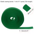 thumbnail image 2 of Cintas elásticas de costura Uxcell de 11 yardas, 1-1/2" de ancho, cordón elástico plano de punto para manualidades, verde, 2 of 6