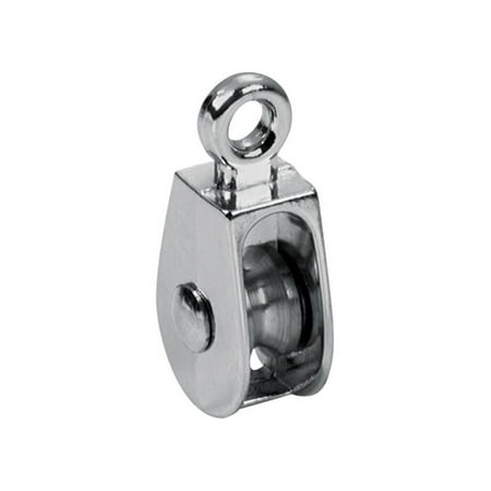 Baron 1/2 in. D Electro-Plated Iron Fixed Eye Single Eye Pulley
