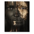 thumbnail image 3 of Designart 'Portrait of A African American Girl with Gold Makeup' Modern Print on Natural Pine Wood, 3 of 5
