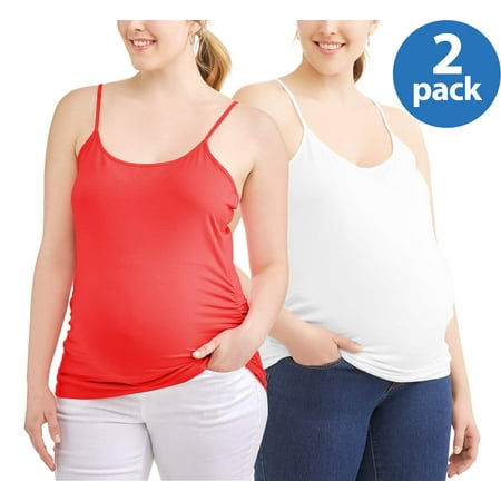 

Oh! Mamma Maternity Basic Cami with Side Ruching 2-pack - Available in Plus Sizes