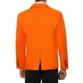 thumbnail image 3 of INSPIRE CHIC Men's Blazer One Button Notched Lapel Chest Pocket Front Flap Blazer M Orange, 3 of 5