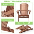 thumbnail image 5 of Wooden Folding Adirondack Chair Half Pre-Assembled Wood Lounge Chair Backyard Porch Pool Deck, 5 of 7