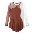 thumbnail image 5 of TSSOE Girl's Figure Skating Dress Ballet Dance Gymnastics Leotard Skating Costume for Competition Brown 6, 5 of 6