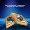 thumbnail image 4 of 10PCS Insertos de Carburo de Diamante CNC Cortador de Insertos Tin-coated Cuchillos de Inserción de Máquina de Fresado DCMT070202 para Acero Semielaborado EOTVIA No, 4 of 7