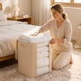 thumbnail image 6 of 3-Tier Compression Storage Bag with Visual Window, 1-Pack (21.25x16.53x23.62 Inch) - Large Capacity Bedding Organizer for Blankets, Clothes & Seasonal Items Beige, 6 of 7