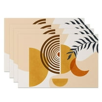 SUNOLIFE Mid Century Modern Placemats Set of 4,Abstract Minimalist Table Decorations 12x18 inch