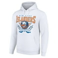 thumbnail image 2 of Men's Starter White New York Islanders Team Logo Graphic Fleece Tri-Blend Pullover Hoodie, 2 of 3