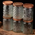 thumbnail image 4 of JOGGEIL Vintage Glass Jars with Wooden Lids, 6 Pack 24 oz Airtight Glass Food Storage Containers Sets for the Kitchen, Sugar Coffee Candy Spice Cookie Tea Pasta, 4 of 8