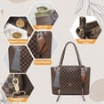 thumbnail image 2 of Bolso pañalera Miss Fong de cuero a cuadros color café, 2 of 9
