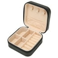 thumbnail image 1 of Jewelry Box, Lightweight Security Protection Exquisite Mini Jewelry Travel Case Black Interlocking Hinges  For Earrings For Bracelets, 1 of 8