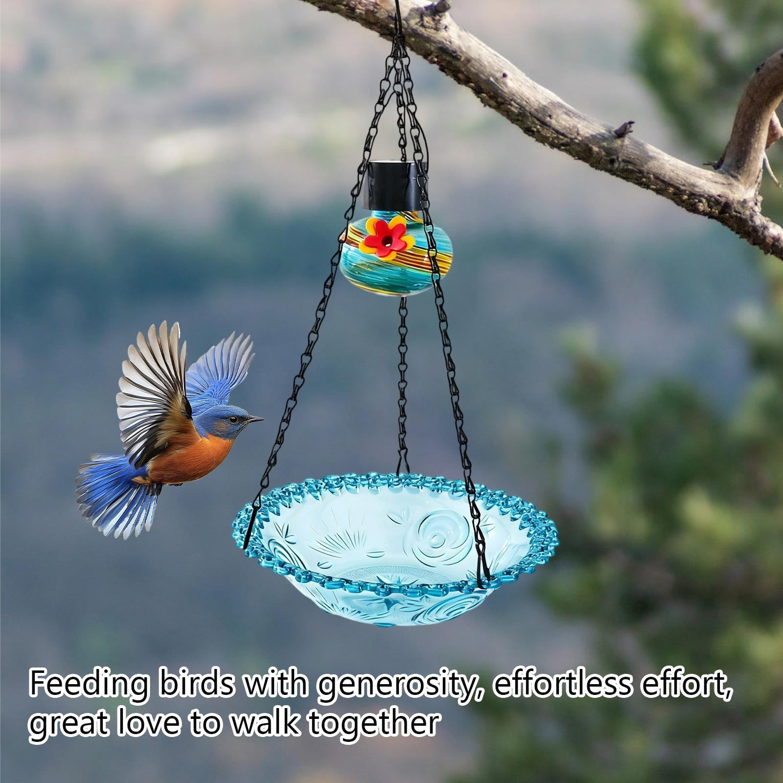 Bird Feeder Outdoor Hanging, Garden Decoration Bird Feeding Station For Attracting Wild Birds, Durable Birdhouse For Yard Patio Garden Decoration