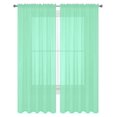 thumbnail image 2 of 2 Piece Solid Sheer Curtains Fully Stitched Panels Window Treatment Drape (54" X 108", Mint), 2 of 2