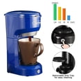 thumbnail image 3 of Superjoe Single Serve Coffee Maker Brewer for Single Cup Capsule with 6-14OZ Reservoir One-Touch Button Coffee Machines Blue, 3 of 8