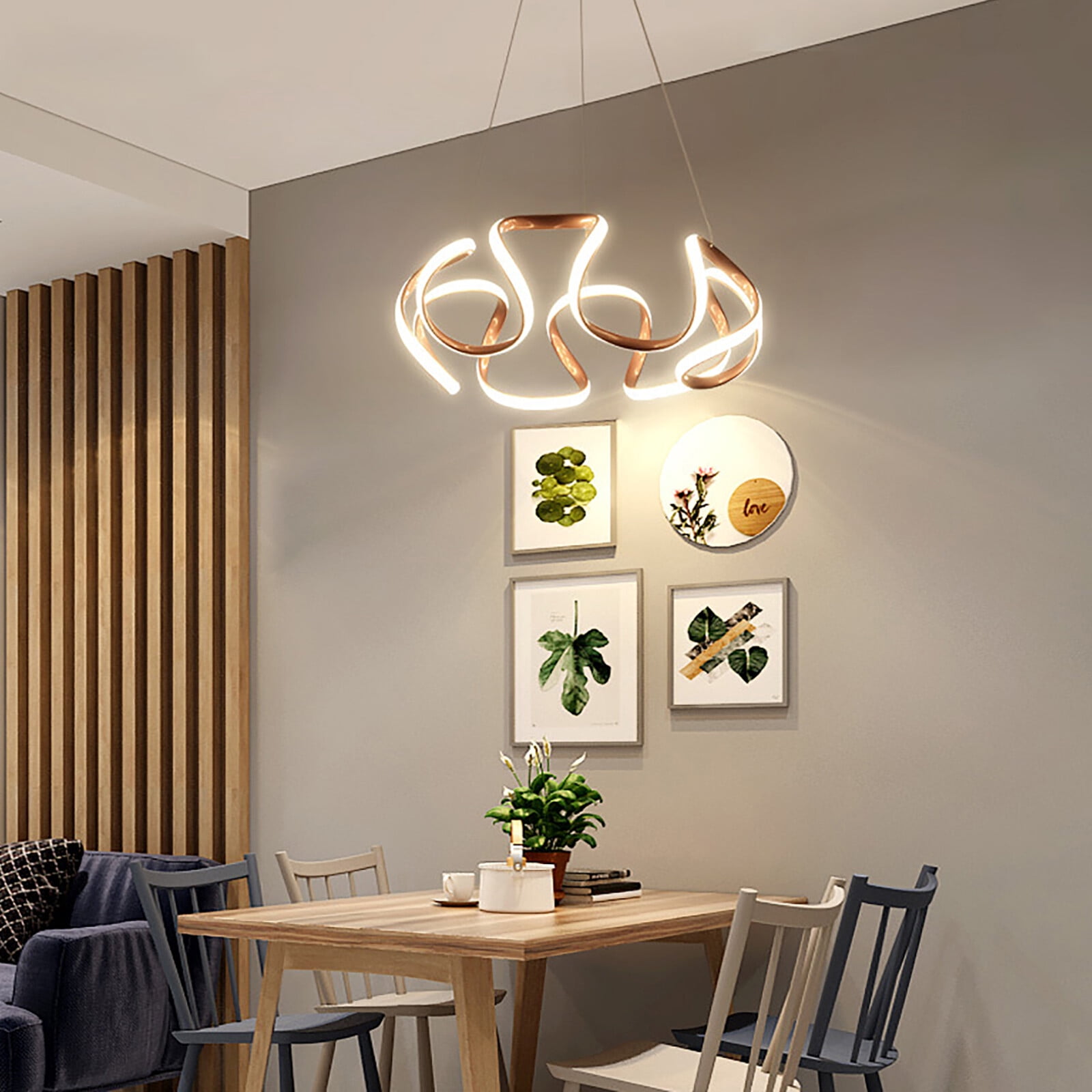 Modern Chandelier LED Dimmable Pendant Lamp Ceiling Light Hanging Fixtures