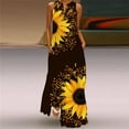 thumbnail image 4 of 3D Sunflower Printed Maxi Dresses Summer Women Fashion Flowers Sleeveless Casual Sundress Ladies Elegant Party Bright Long Dress, 4 of 5