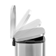 Qualiazero Kitchen Trash Can, 13.2 Gallon Stainless Steel Step Garbage Bin with Soft Close Lid, Silver