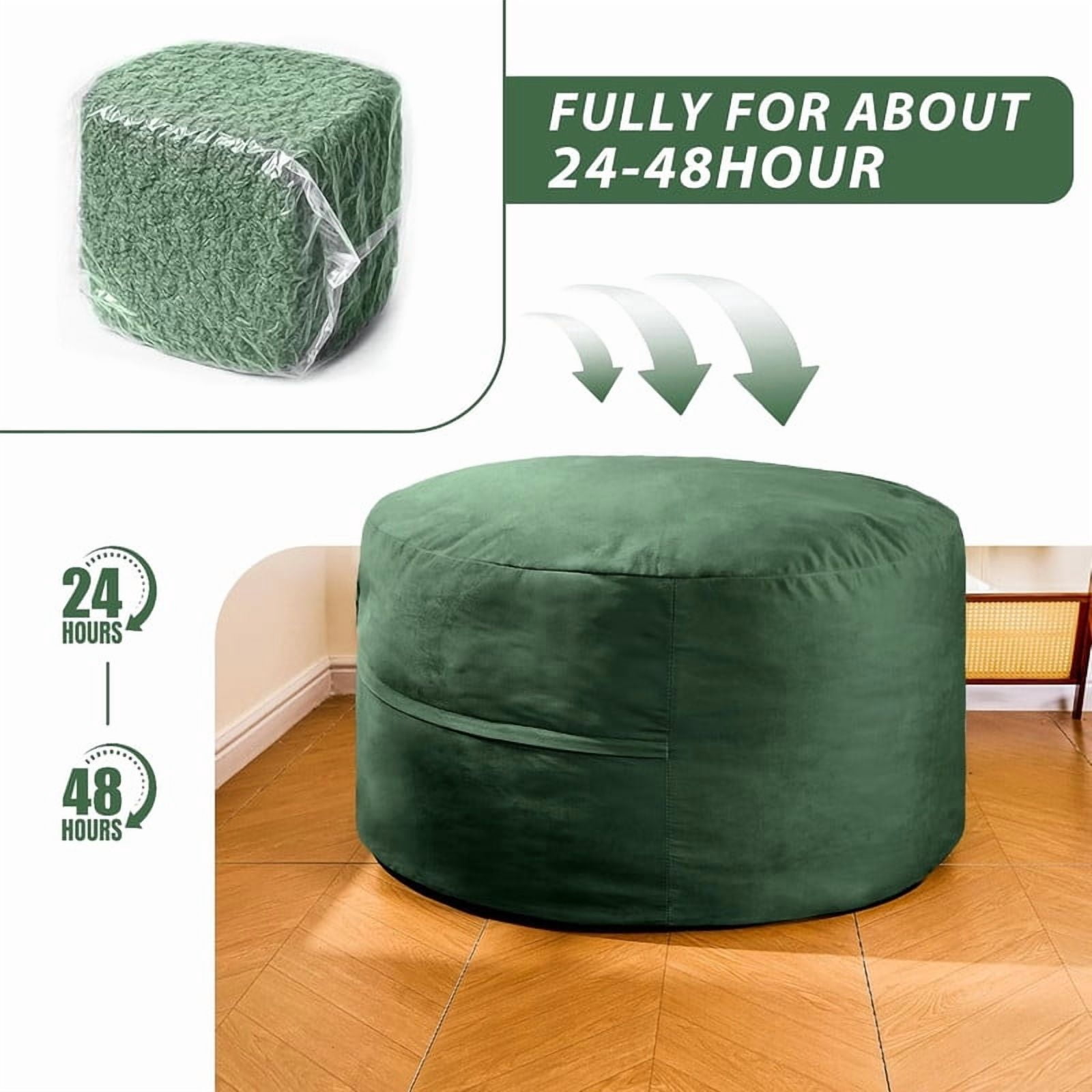MOOSENG 4FT Bean Bag Chair, Comfy Bean Bag for Adults & Kids, Fluffy Large Bean Bag Sofa with Removable Cover & Side Pocket for Living Room, Gaming, Playroom