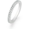 Round-Cut CZ 18kt White Gold-Tone Single-Row Eternity Ring