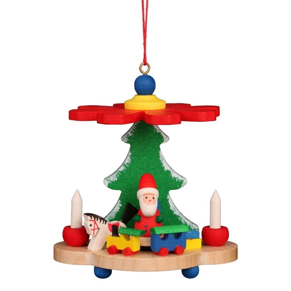Alexander Taron 3" Warm and Vibrant Pyramid With Santa Collectible Christian Ulbricht Ornament