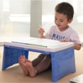 thumbnail image 2 of Basicwise QI003430.B Kids Portable Fold-Able Plastic Lap Tray, Blue and White, 2 of 6