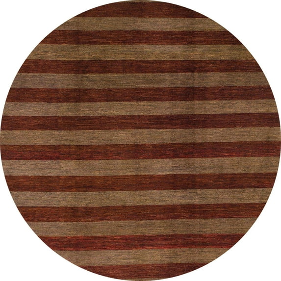 Ahgly Company Indoor Round Abstract Dark Red Abstract Area Rugs, 4' Round