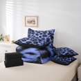 thumbnail image 4 of Erosebridal Cheetah Print Bedding Sets King Size, Safari Animal Comforter Sets with Sheets, Blue Black, 7-piece, 4 of 5
