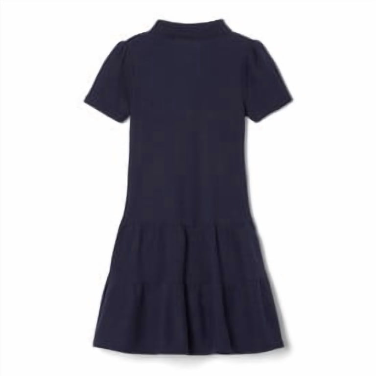 French Toast Girls Uniform Short Sleeve Ruffle Pique Polo Dress