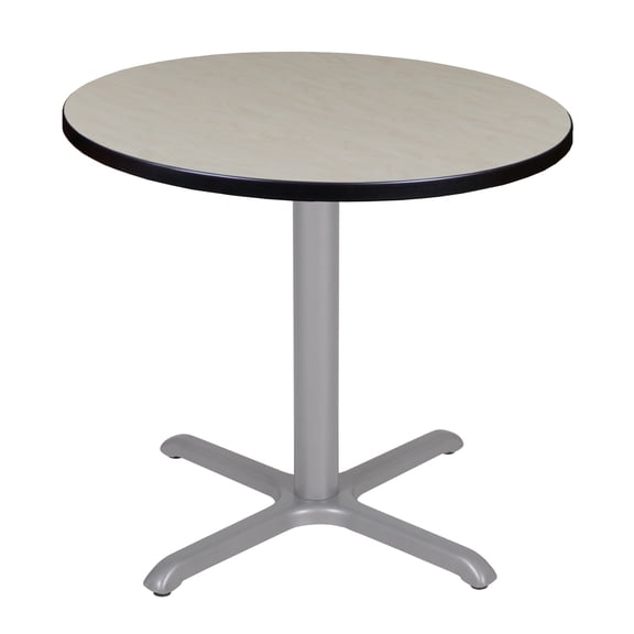 Regency Via 30 inch Round X-Base Table in  Maple with Grey Base