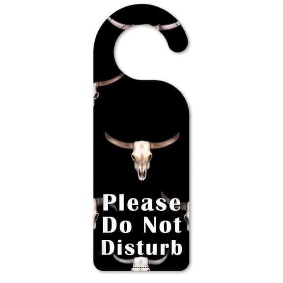 Do Not Disturb Door Knob Hanger Sign - Longhorn’s (black) - Image by Dan Morris