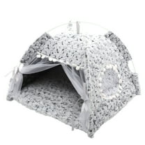 UNOMOR Indoor Dog House Bed Pet Tent Grey Cloth Seasonal Use 1Pcs