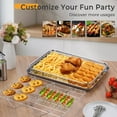 thumbnail image 5 of Air Fryer Basket for Oven, Walchoice Baking Tray Pan &Air Fryer Basket with Folding Air Fryer Rack & Barbecue Skewers, 16” x 12” Non-stick Stainless Steel Crisper Tray for Frying Baking Grilling, 5 of 8