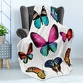 thumbnail image 4 of Butterfly Soft Flannel Fleece Blanket, Vibrant Butterflies Flying in the Spring Season Nature Colorful Wings Composition, Cozy Plush for Indoor and Outdoor Use, 50" x 70", Multicolor, by Ambesonne, 4 of 5
