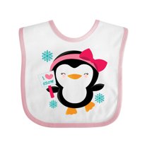 Inktastic Penguin Girl Snowflakes Girls Baby Bib