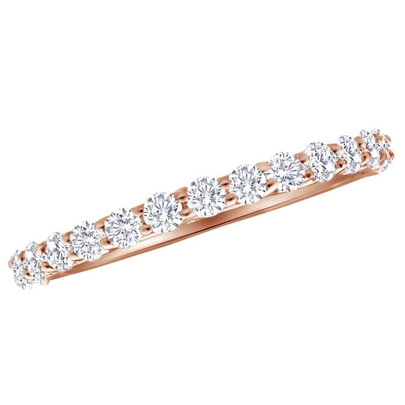 AFFY White Natural Diamond Eternity Ring In 14k Rose Gold (0.9 Cttw)